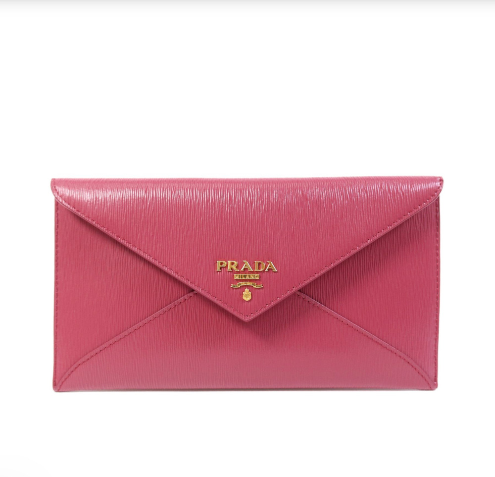 7290 - Prada Saffiano Leather Envelope Wallet Clutch